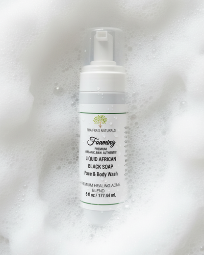 Fra Fra's Naturals | Premium Healing Acne Foaming African Black Soap Face and Body Wash