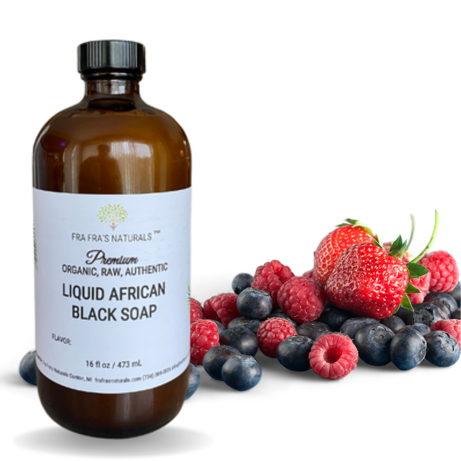 Fra Fra's Naturals | Premium Organic Raw Liquid African Black Soap - Fruit Scents