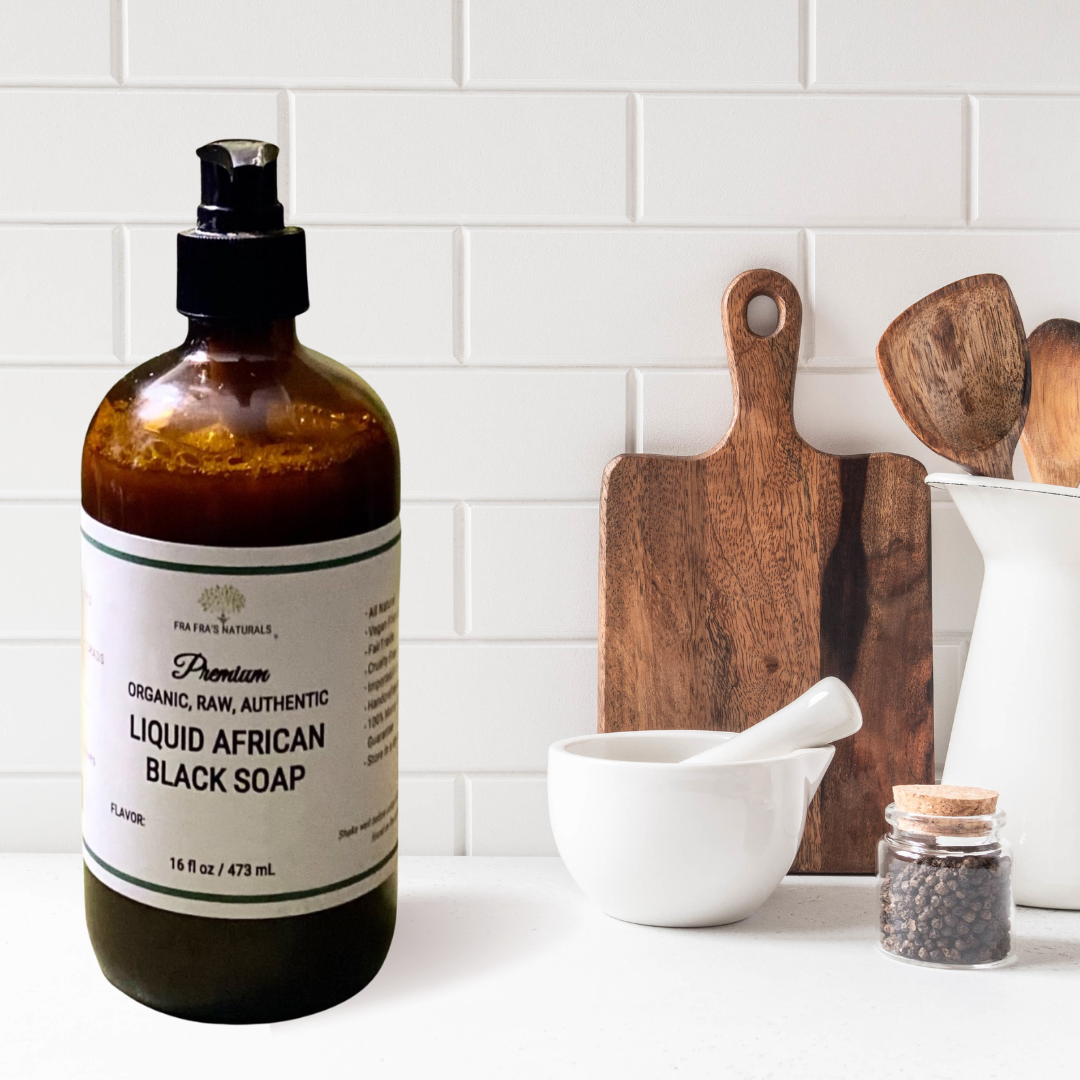 Fra Fra's Naturals | Premium Appetite Suppressant Liquid African Black Soap Blend -16 oz