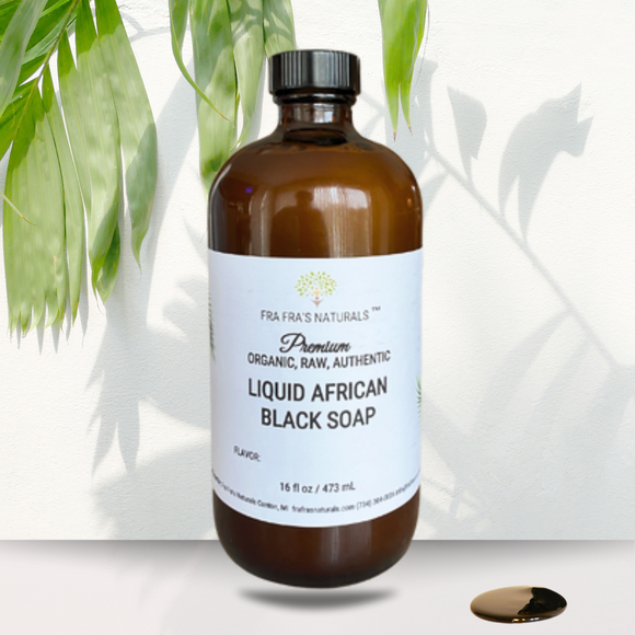 Fra Fra's Naturals | Premium Organic Raw Liquid African Black Soap - Unscented 16 oz